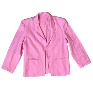 NA-KD ART Oversized Linen Blazer Pink Unisex Editorial Statement Jacket